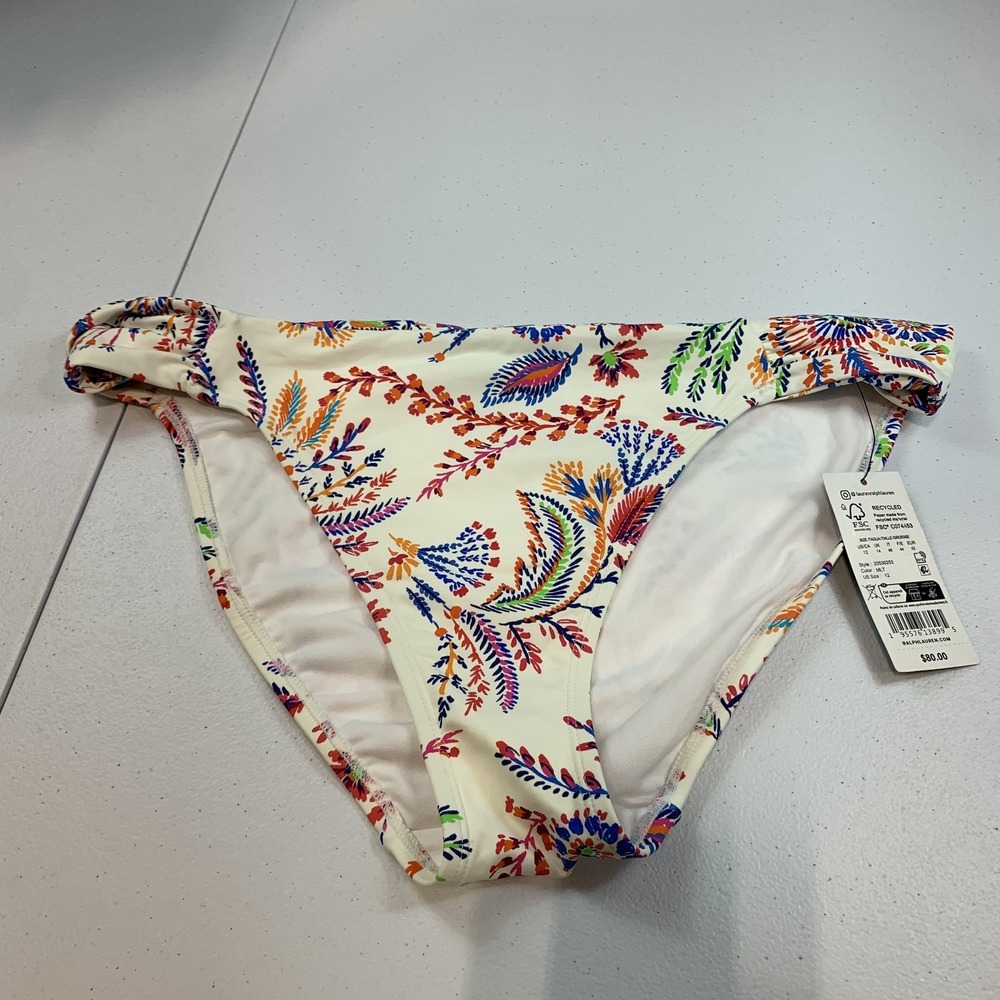 Lauren Ralph Lauren Women's Swim Bikini Bottoms‎ 12 Side Tab Hipster Floral